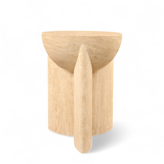 Cassian Travertine Side Table