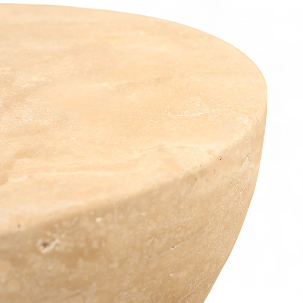 Cassian Travertine Side Table