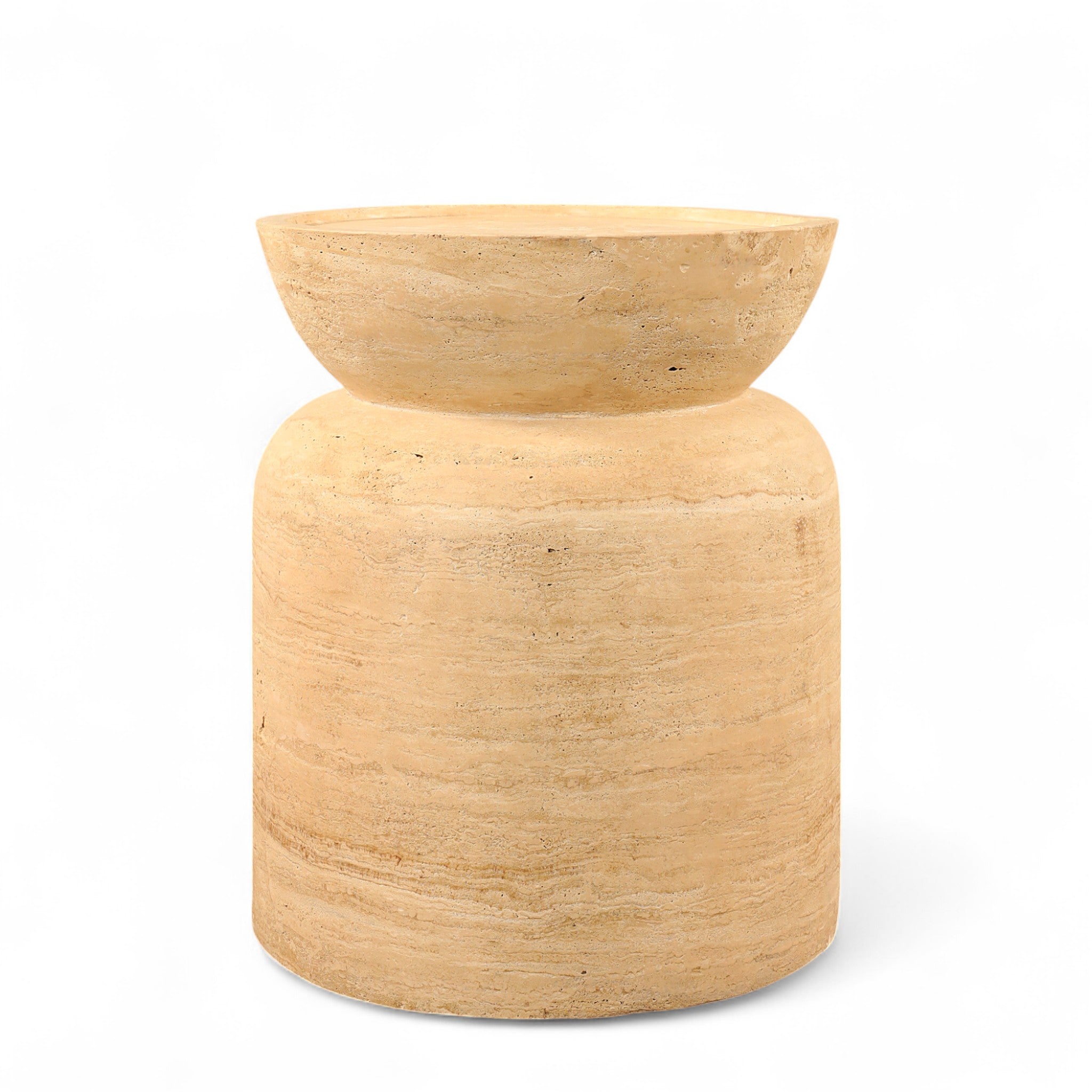 Sage Travertine Side Table