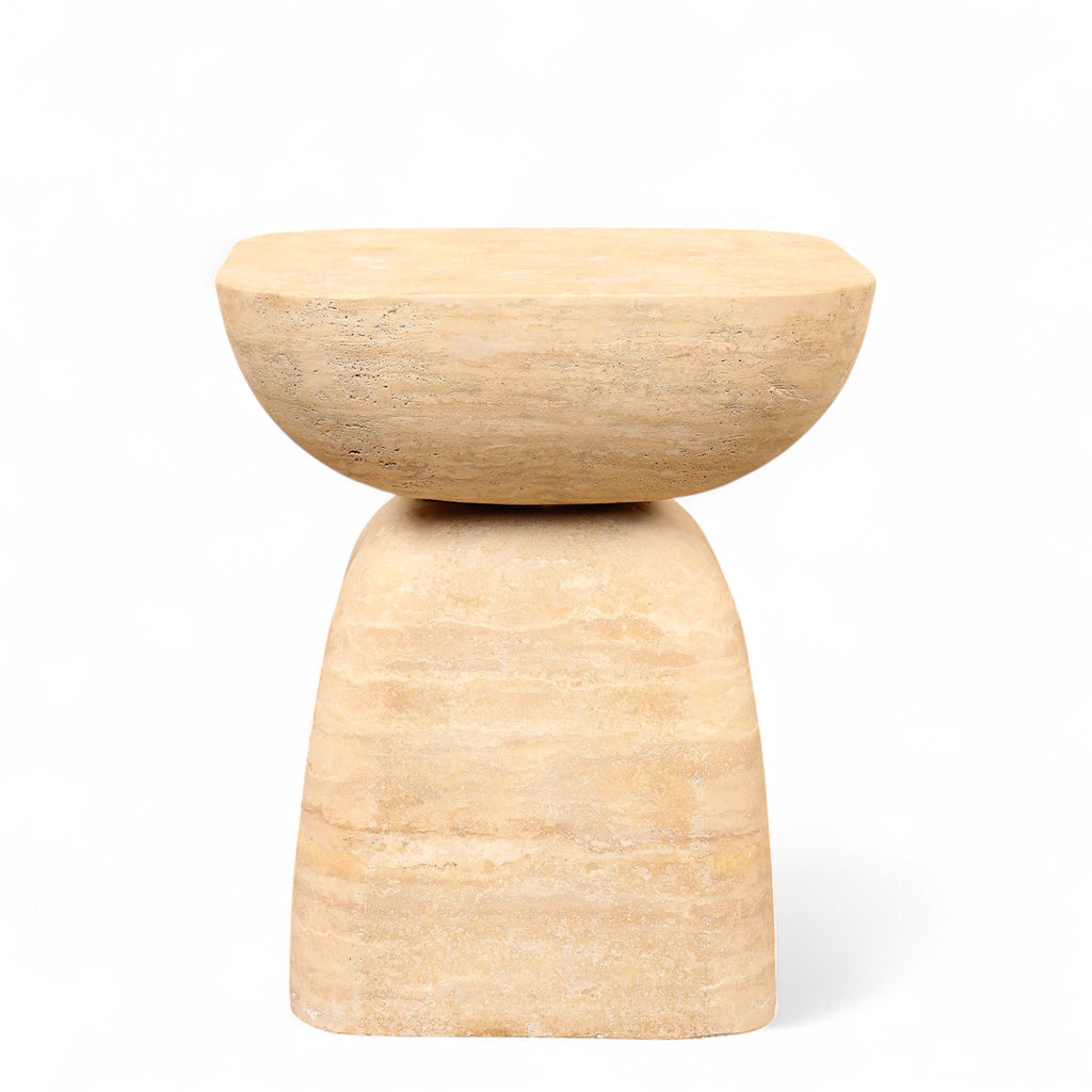 Ambrose Travertine Side Table