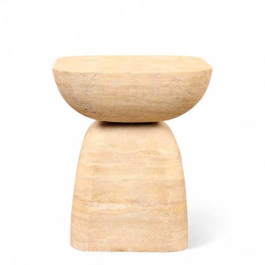 Ambrose Travertine Side Table